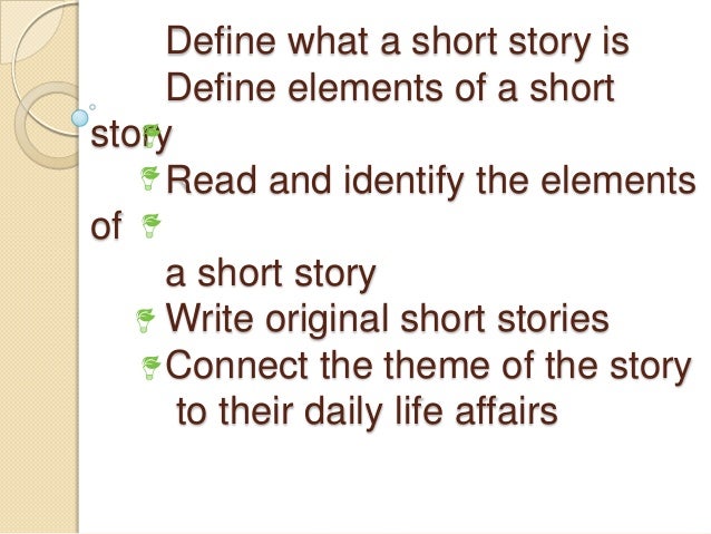 elements of a short story pdf