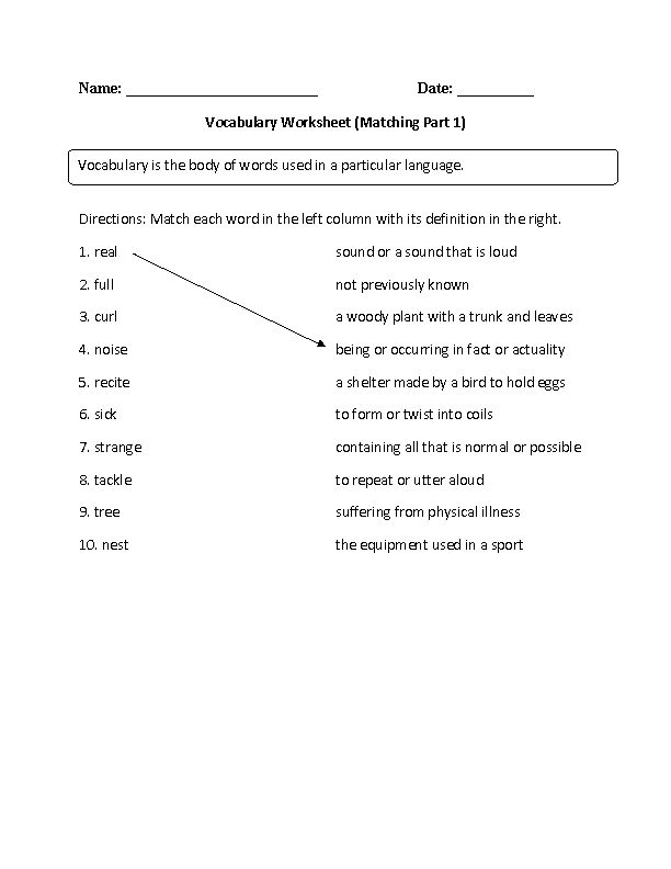 vocabulary year 9 words pdf