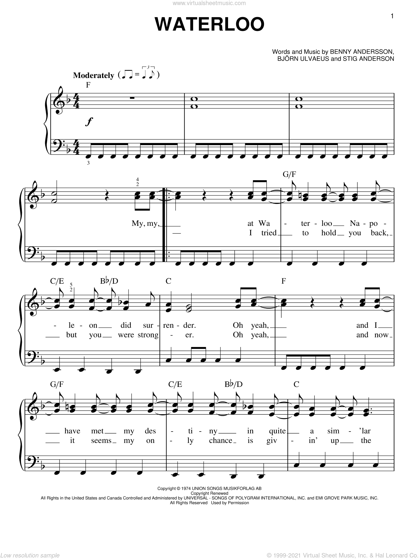 abba piano sheet music pdf