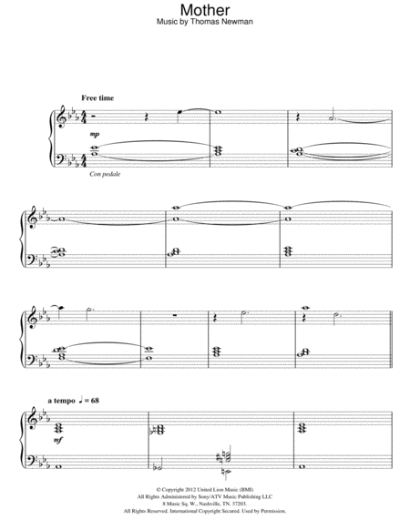 any other name thomas newman sheet music pdf