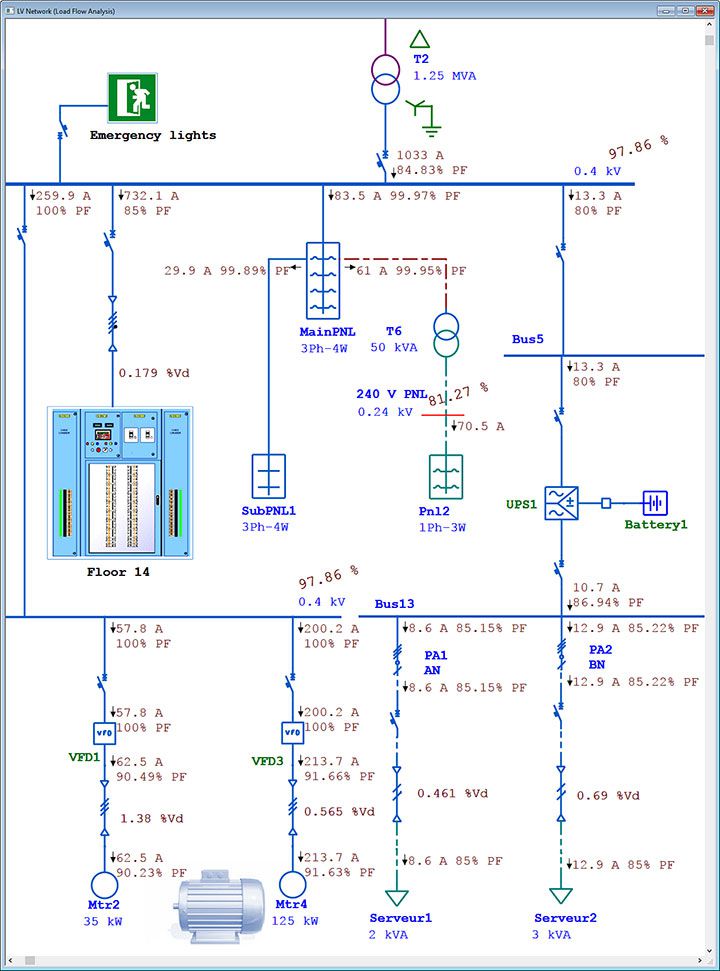 single line diagram of electrical power system calculations pdf